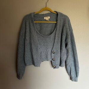 Two piece Cozy Blue Sweater Set